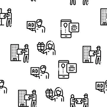 Courier Delivery Job Seamless Pattern Vector Illustrazione stock