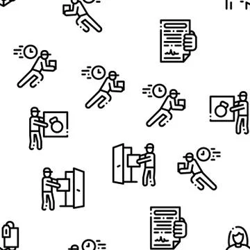 Courier Delivery Job Seamless Pattern Vector Stock Illustration