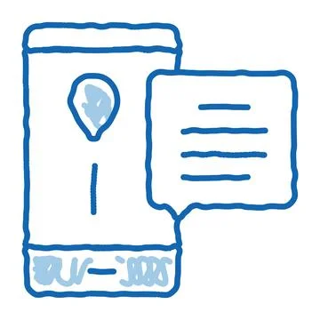 Courier Delivery Mobile Application doodle icon hand drawn illustration Stock Illustration