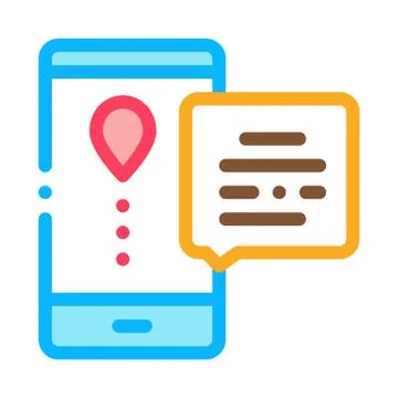 Courier Delivery Mobile Application Icon Vector Outline Illustration Stock Illustration