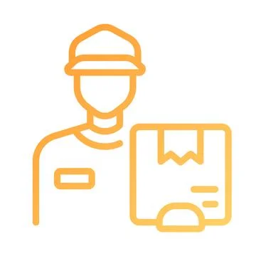 Courier delivery pixel perfect gradient linear vector icon 스톡 일러스트