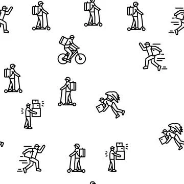 Courier delivery service shipping vector seamless pattern Stock Illustration
