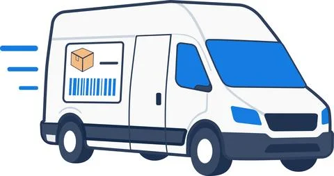 Courier Delivery Van for Parcel Logistics Stock Illustration