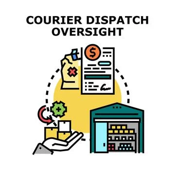 Courier dispatch oversight managing logistics and delivery process イラスト素材