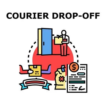 Courier drop off service delivery concept icon Illustrazione stock