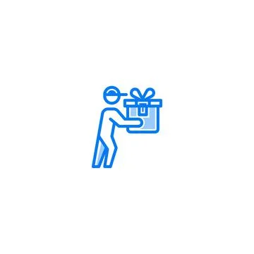 Courier filled line icon. linear style sign for mobile concept and web design Stock Illustration