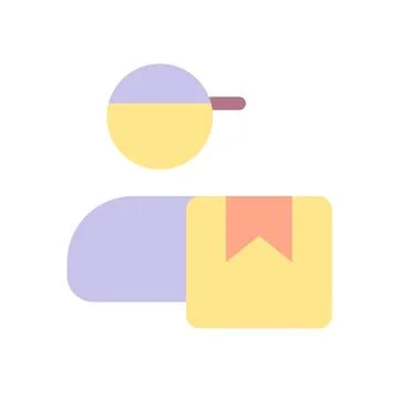 Courier flat color ui icon Stock Illustration