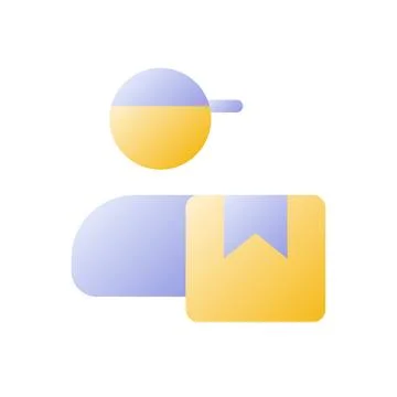 Courier flat gradient two-color ui icon 스톡 일러스트