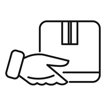 Courier hand delivering parcel box shipping icon Stockillustratie