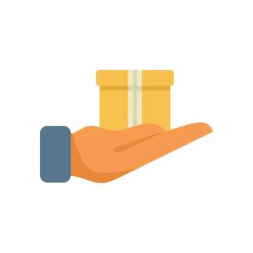 Courier hand holding small parcel delivering package Stock Illustration
