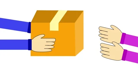 Courier Handover Parcel Delivery Animation Stock Footage 335854255