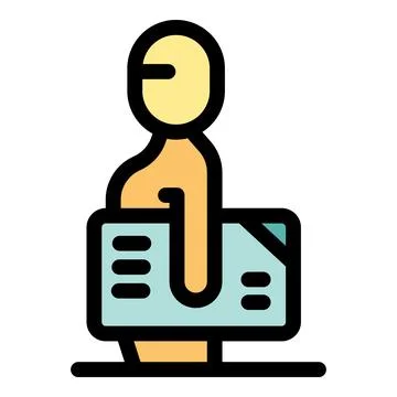 Courier holding package delivering parcel delivering postal service icon Stock Illustration