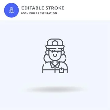 Courier icon vector, filled flat sign, solid pictogram isolated on white, log イラスト素材