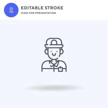 Courier icon vector, filled flat sign, solid pictogram isolated on white, log Stock Illustration