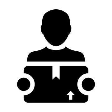 Courier icon vector male logistics worker service person profile avatar 스톡 일러스트