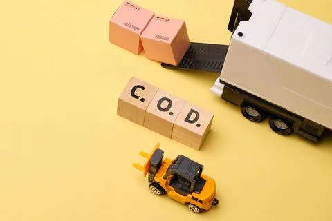 Courier Industry Term Cash on Delivery COD Stock Photos
