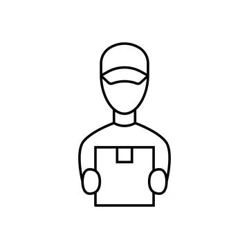 Courier linear icon on white background. Vector illustration Stock Illustration