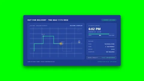 Courier Live Tracking Map Green Screen Stock Footage 346482976