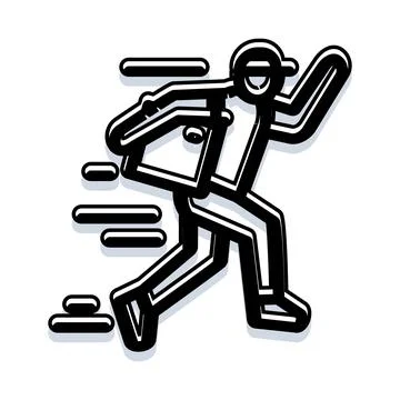 Courier man delivering quickly representing fast service Illustration