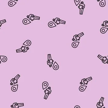 Courier map location line seamless pattern Illustrazione stock