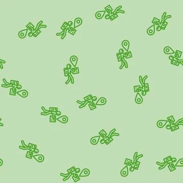Courier map location line vector seamless pattern Illustrazione stock
