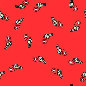 Courier map location vector seamless pattern Stock Illustration