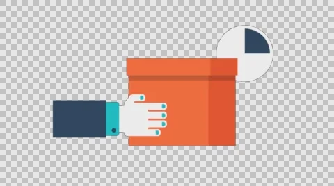 Courier Parcel Delivery Animation Transparent Vector Motion Graphics Loop Stock Footage 59317209