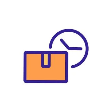 Courier parcel icon vector. Isolated contour symbol illustration 스톡 일러스트