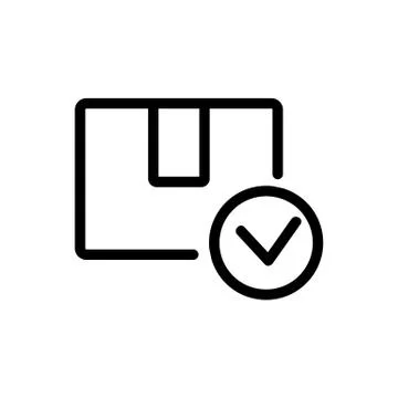 Courier parcel icon vector. Isolated contour symbol illustration Illustrazione stock