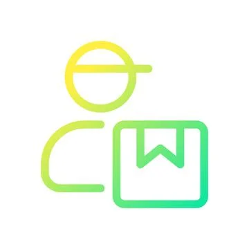 Courier pixel perfect gradient linear ui icon 스톡 일러스트