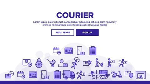 Courier Post Landing Header Vector Stock Illustration