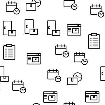 Courier Post Vector Seamless Pattern Stock Illustration