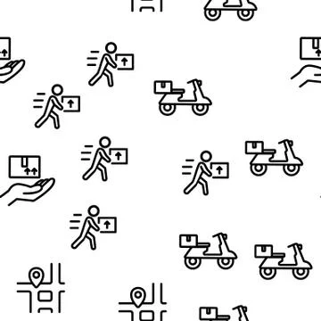 Courier Post Vector Seamless Pattern Stockillustratie