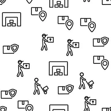 Courier Post Vector Seamless Pattern Stock Illustration