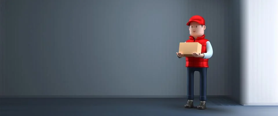 Courier postman Stock Illustration
