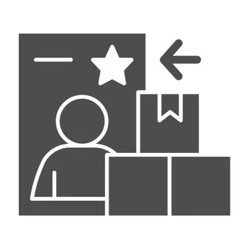 Courier report document and boxes solid icon, delivery and logistics symbol, vip イラスト素材