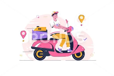 Express delivery icon concept scooter motorcycle vector image on  VectorStock