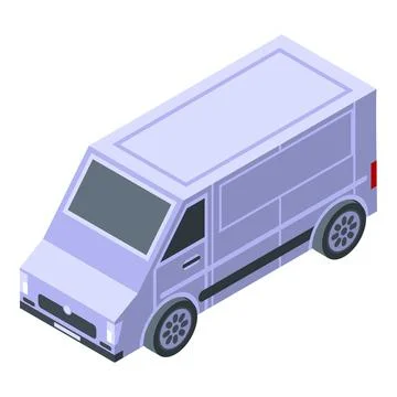 Courier van icon, isometric style Illustrazione stock