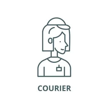 Courier vector line icon, linear concept, outline sign, symbol Stock Illustration