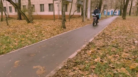 Couriers deliver orders on electric bicycles Stock Footage 256039973