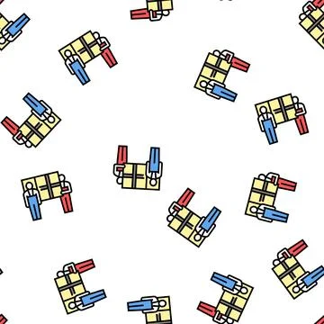 Couriers delivery box vector seamless pattern Stock Illustration