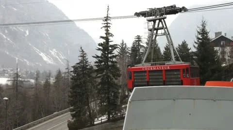 Courmayeur cable car Stock Footage 10744268