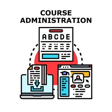 Course administration and online education management system Stock Illustration