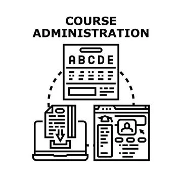 Course administration and online education management system Stock Illustration