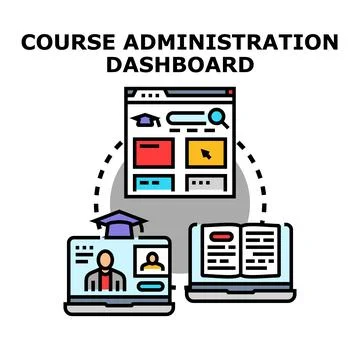 Course administration dashboard for online education platform Stock Illustration