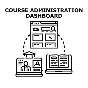 Course administration dashboard for online education platform Stock Illustration
