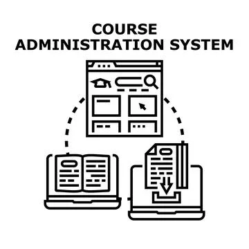 Course administration system management vector conceptual Stock Illustration