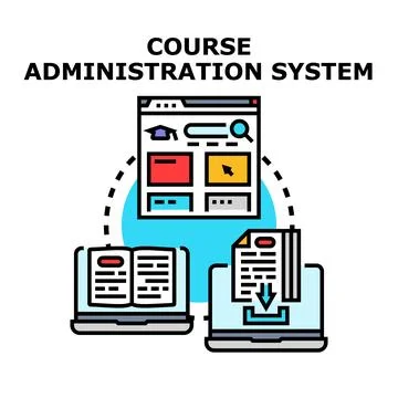 Course administration system management vector conceptual Stock Illustration