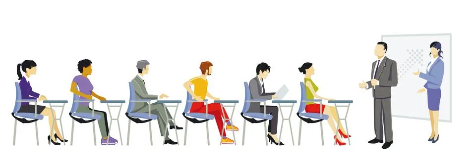 Course and training, one group in the seminar Stock Illustration