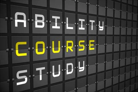 Course buzzwords on black mechanical board Stock Illustration